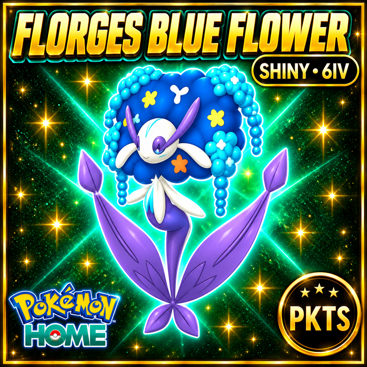 Shiny Florges Blue Flower Pokémon HOME 6IV Competitive Battle Ready - Image 1