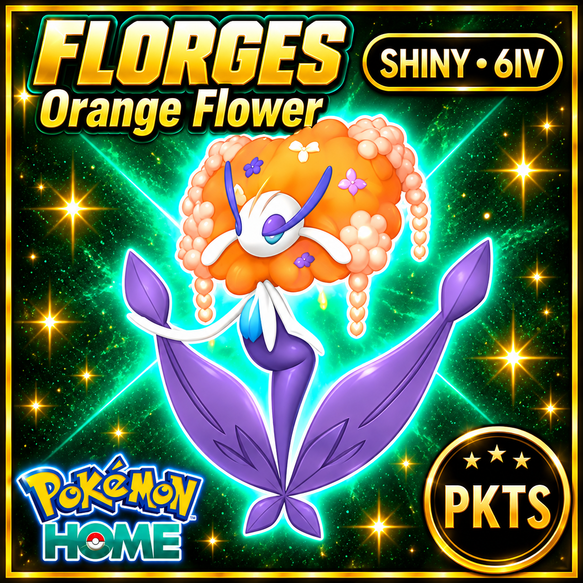 Shiny Florges Orange Flower Pokémon HOME 6IV Competitive Battle Ready - Image 1
