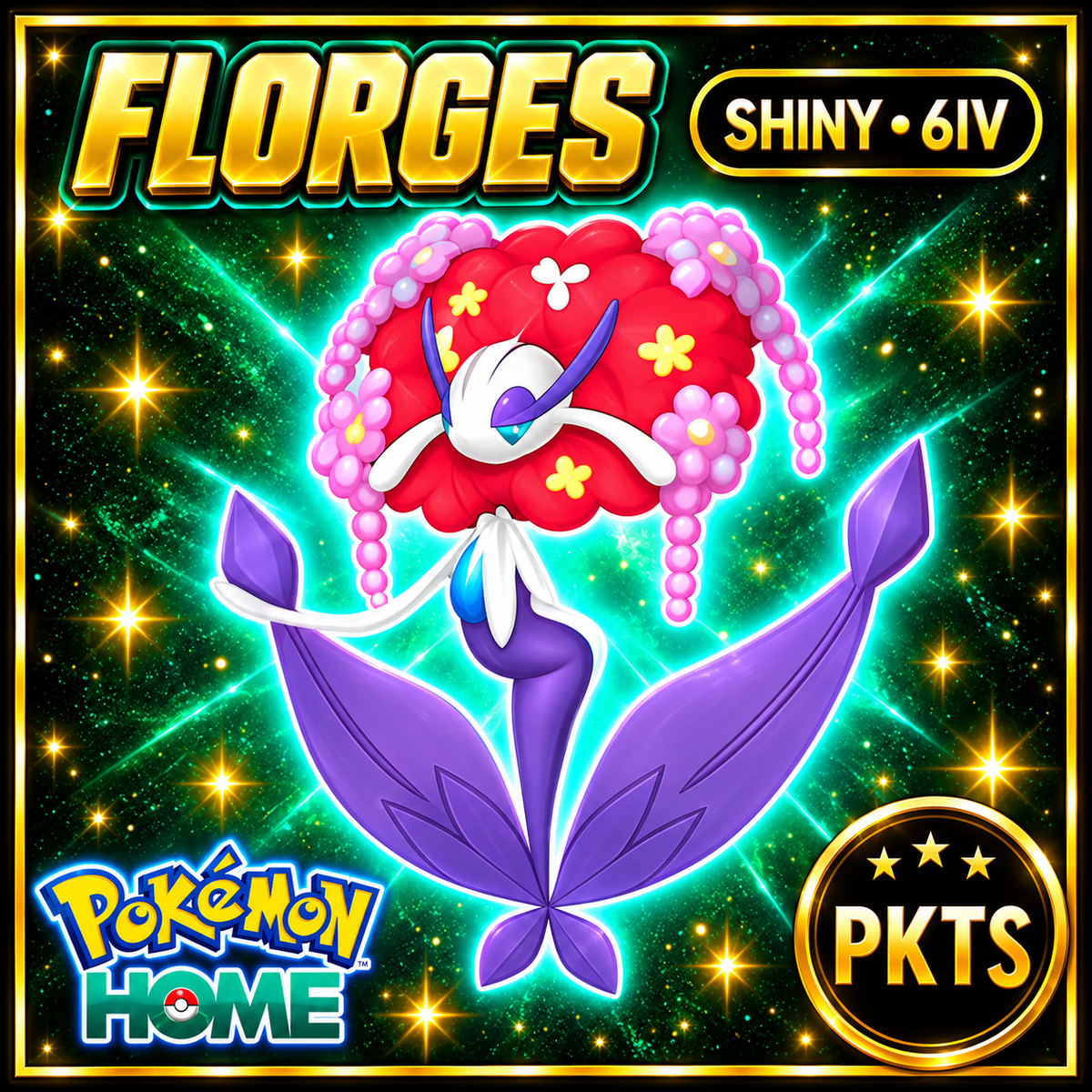 Shiny Florges Pokémon HOME 6IV Competitive Battle Ready - Image 1