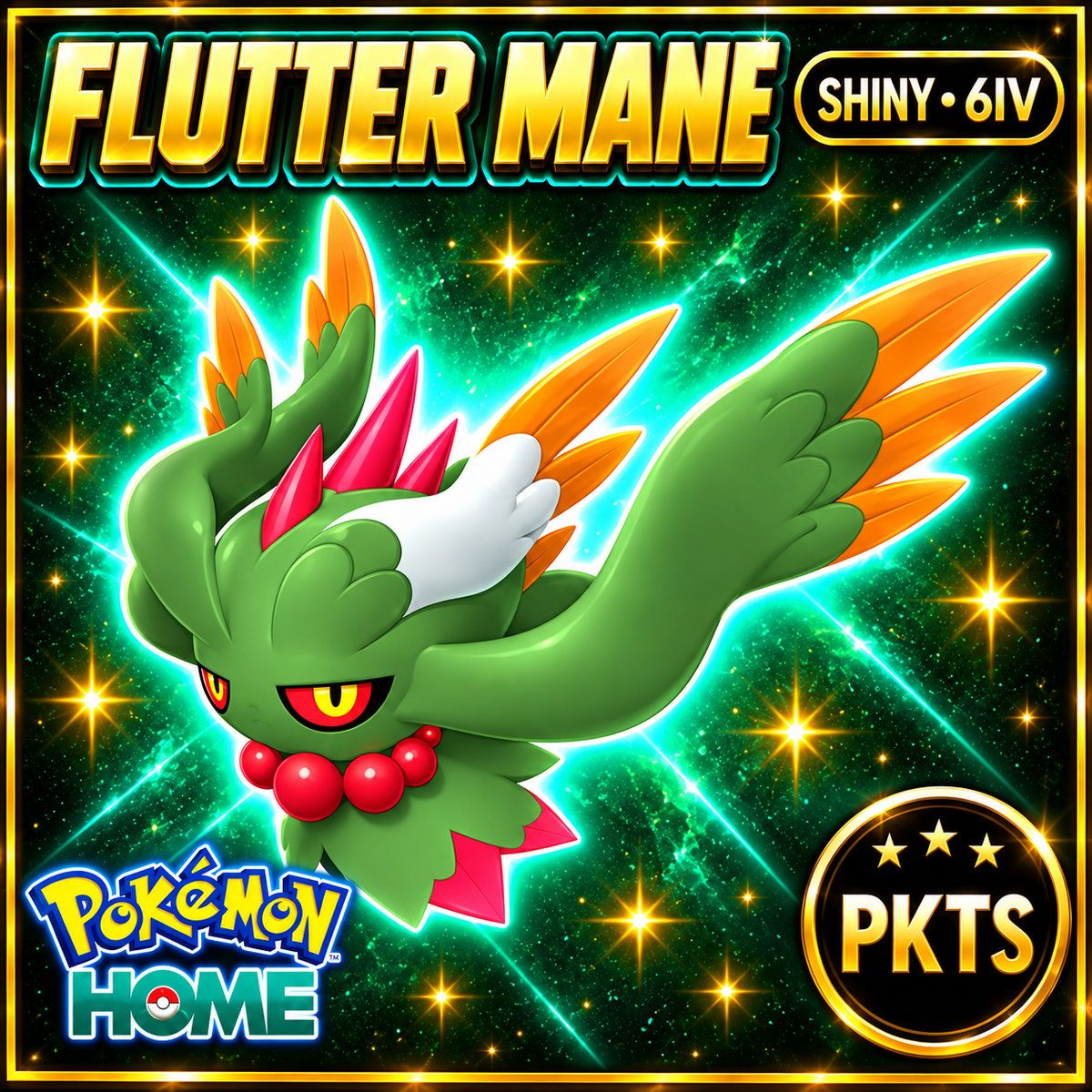Shiny Flutter Mane Pokémon HOME 6IV Competitive Battle Ready - Image 1