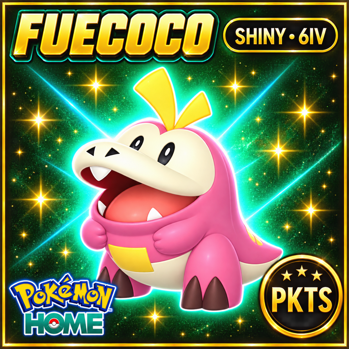 Shiny Fuecoco Pokémon HOME 6IV Competitive Battle Ready - Image 1
