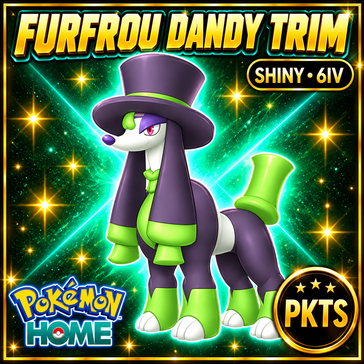 Shiny Furfrou Dandy Trim Pokémon HOME 6IV Competitive Battle Ready - Image 1