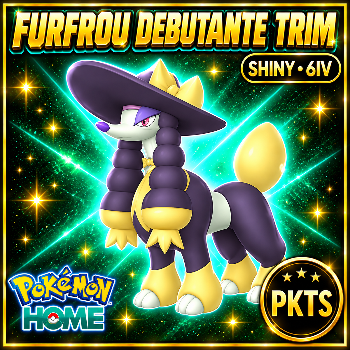 Shiny Furfrou Debutante Trim Pokémon HOME 6IV Competitive Battle Ready - Image 1