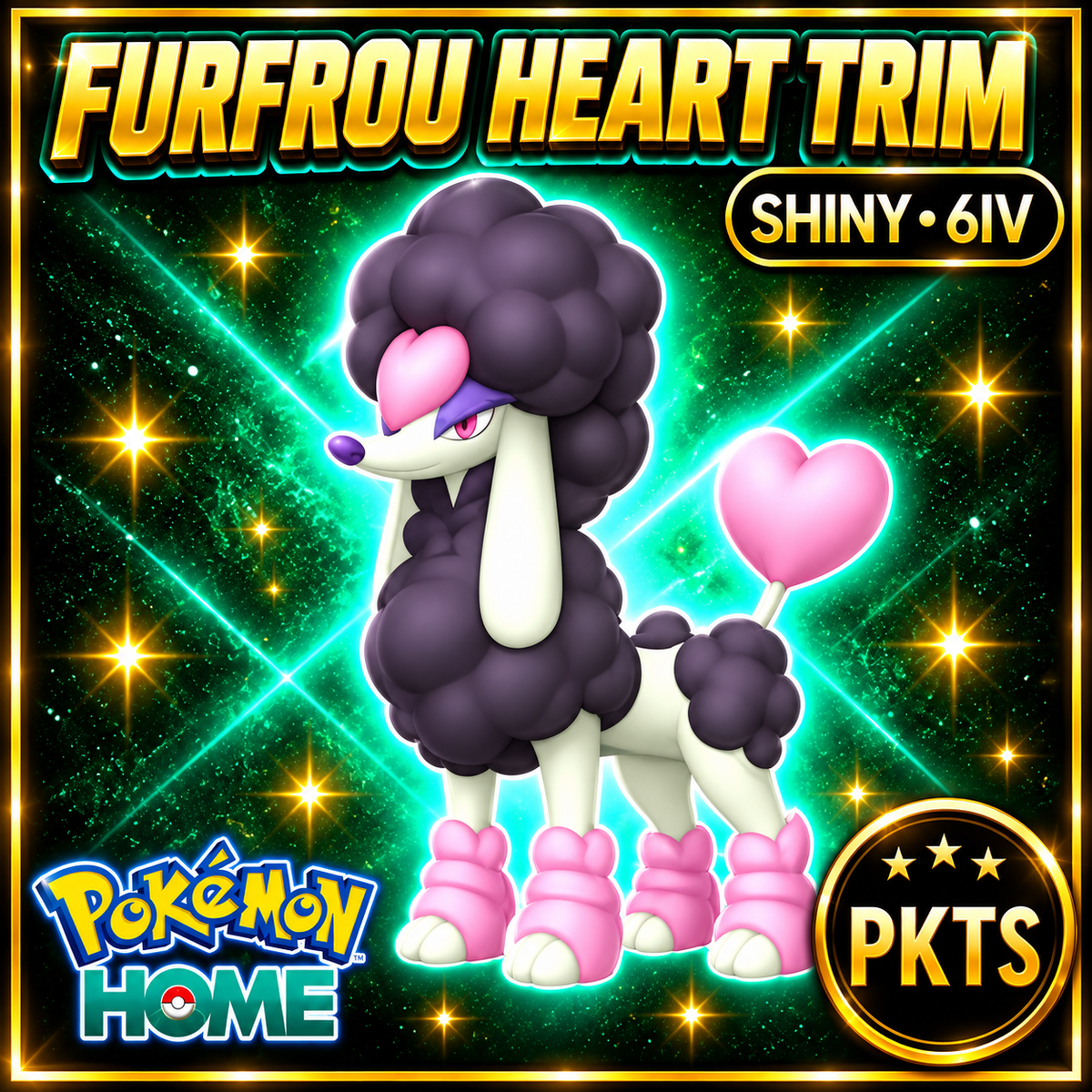Shiny Furfrou Heart Trim Pokémon HOME 6IV Competitive Battle Ready - Image 1