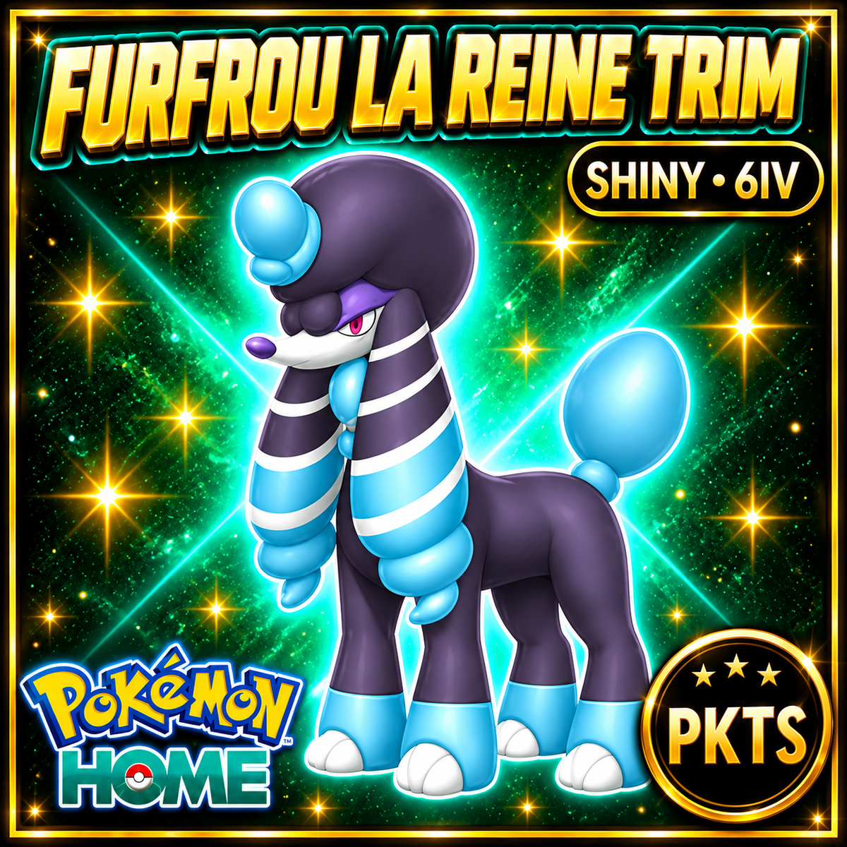Shiny Furfrou La Reine Trim Pokémon HOME 6IV Competitive Battle Ready - Image 1