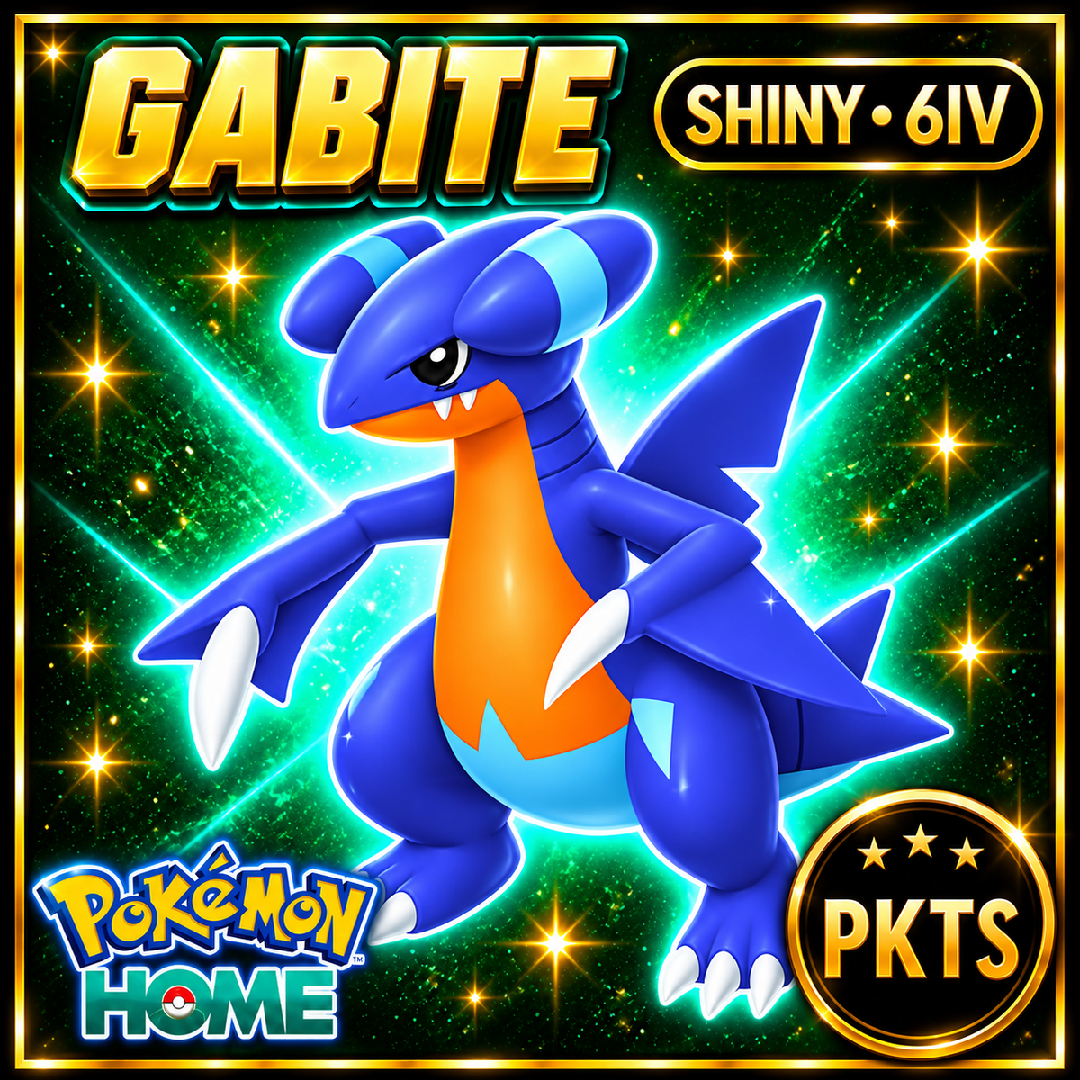 Shiny Gabite Pokémon HOME 6IV Competitive Battle Ready - Image 1