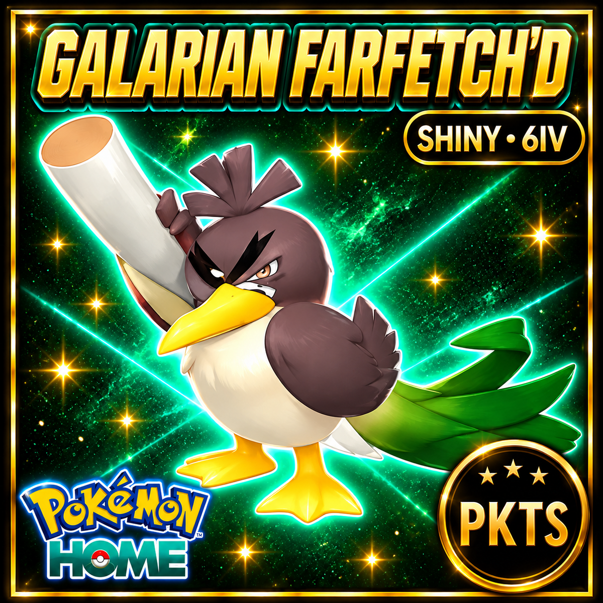 Shiny Galarian Farfetch'd Pokémon HOME 6IV Competitive Battle Ready - Image 1