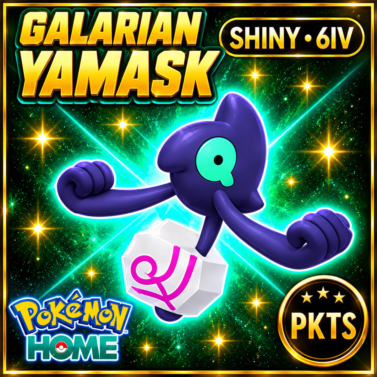 Shiny Galarian Yamask Pokémon HOME 6IV Competitive Battle Ready - Image 1