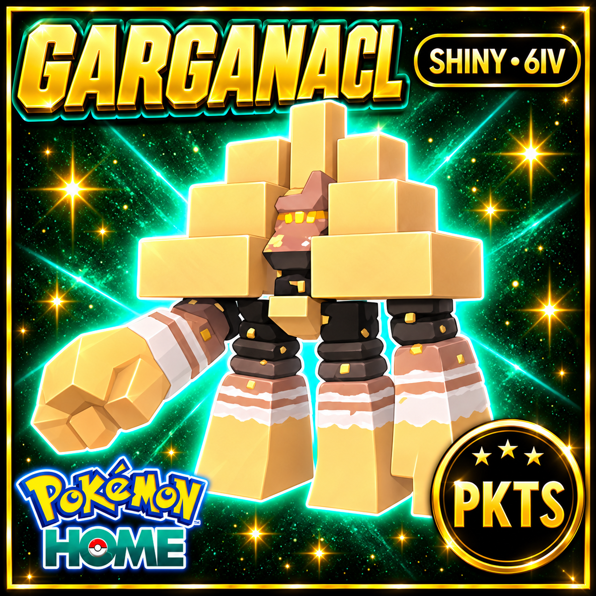 Shiny Garganacl Pokémon HOME 6IV Competitive Battle Ready - Image 1