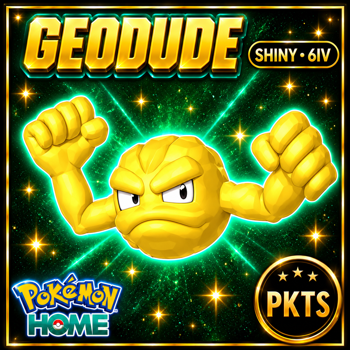Shiny Geodude Pokémon HOME 6IV Competitive Battle Ready - Image 1