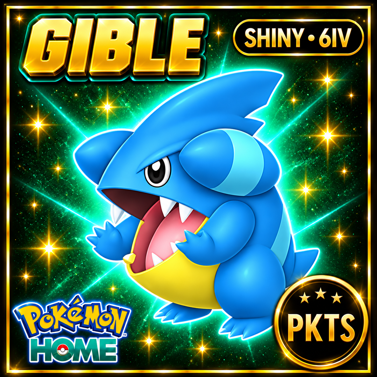 Shiny Gible Pokémon HOME 6IV Competitive Battle Ready - Image 1