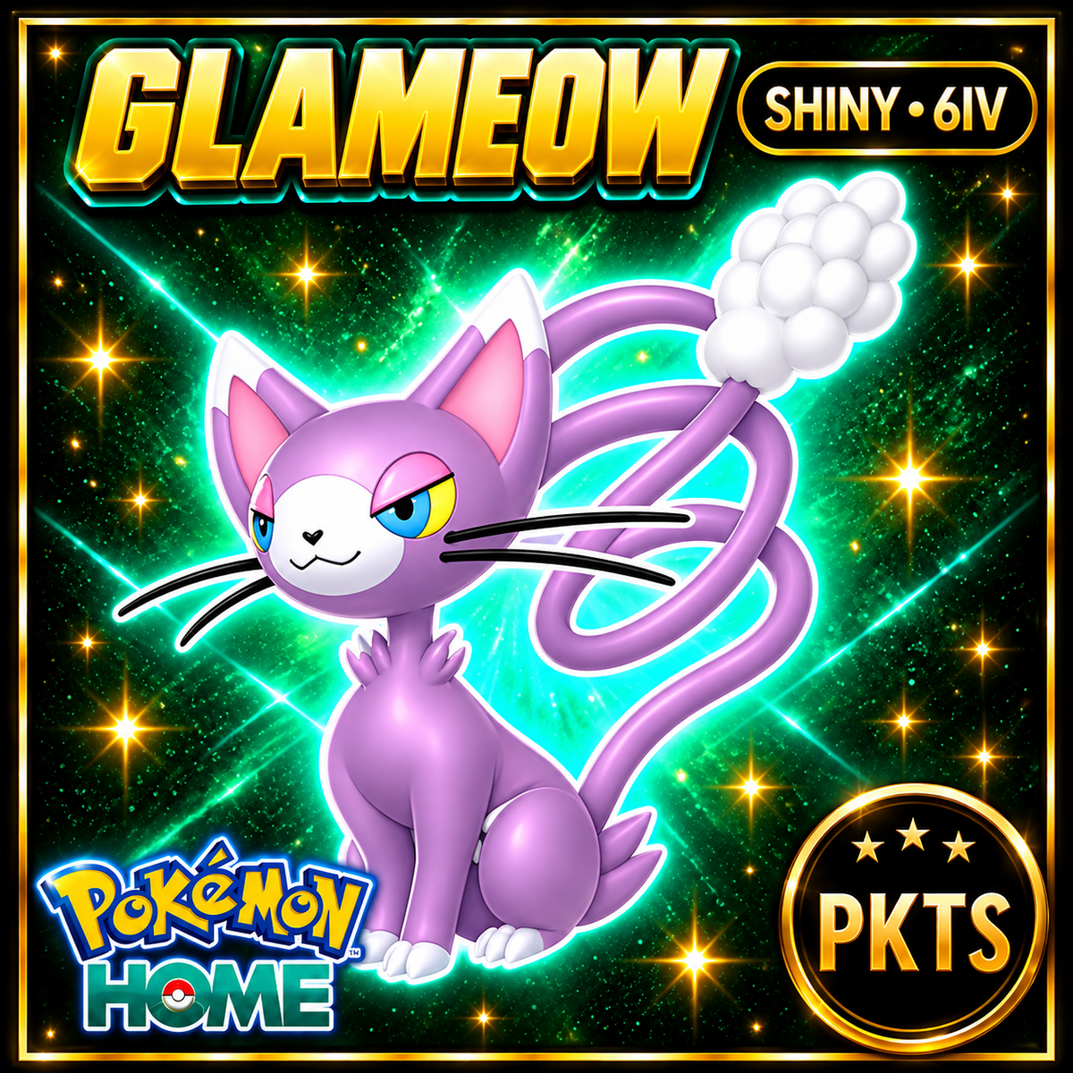 Shiny Glameow Pokémon HOME 6IV Competitive Battle Ready - Image 1