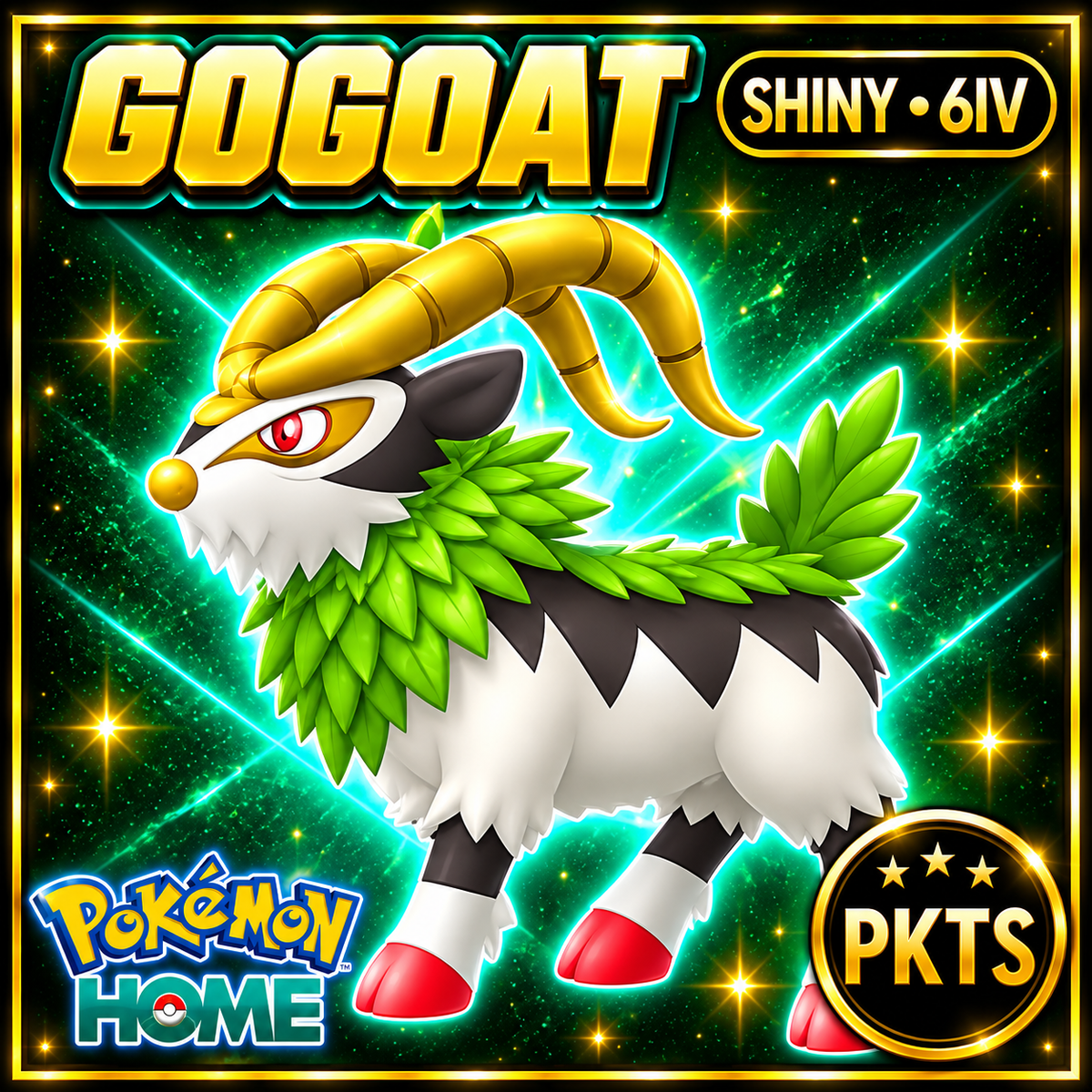 Shiny Gogoat Pokémon HOME 6IV Competitive Battle Ready - Image 1