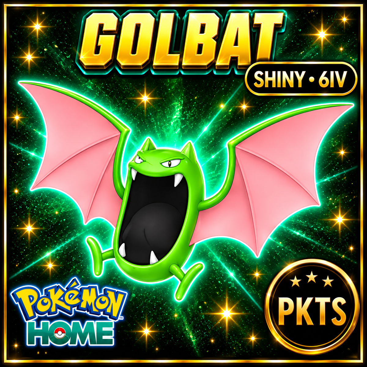 Shiny Golbat Pokémon HOME 6IV Competitive Battle Ready - Image 1