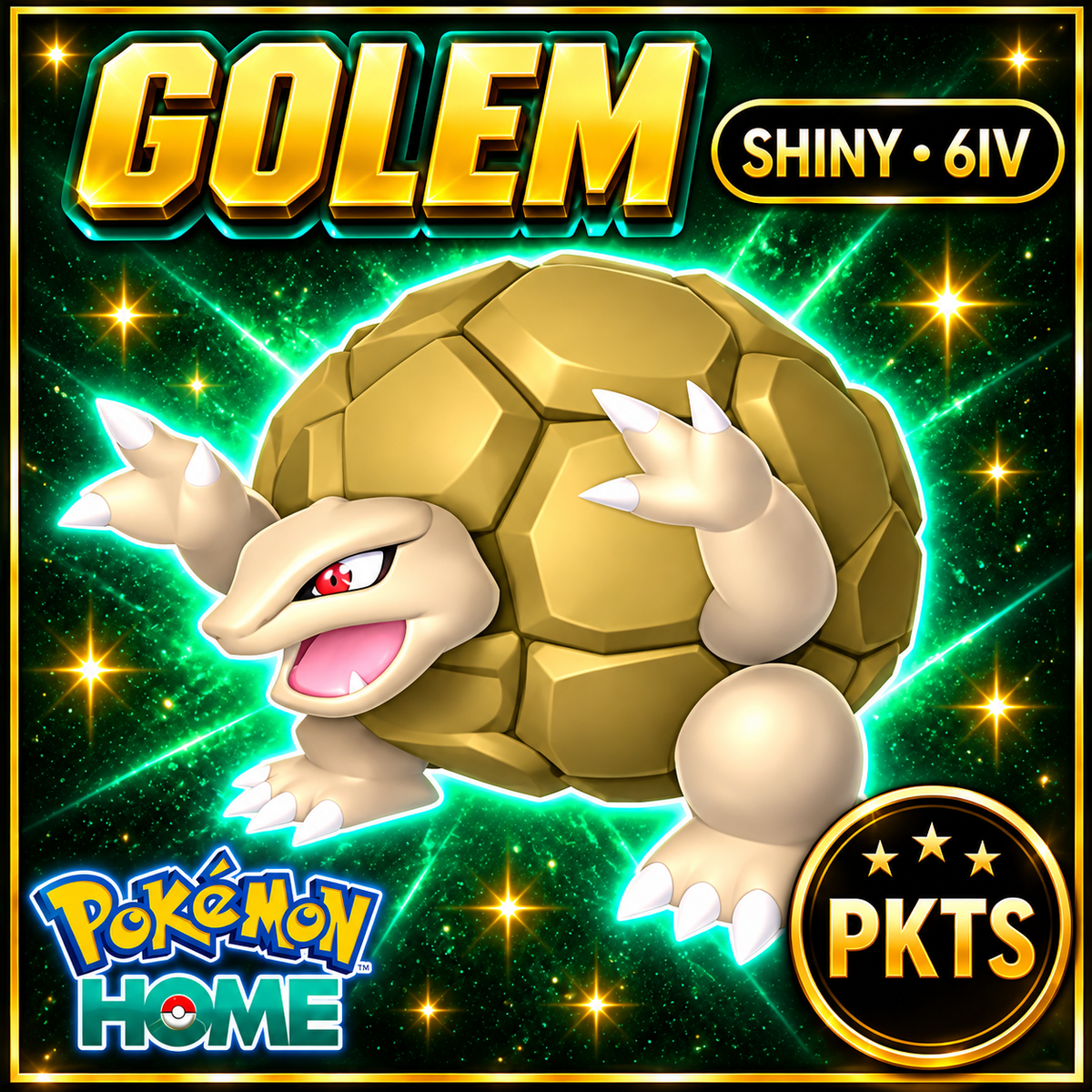 Shiny Golem Pokémon HOME 6IV Competitive Battle Ready - Image 1