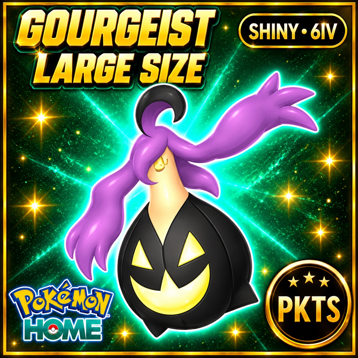 Shiny Gourgeist Large Size Pokémon HOME 6IV Competitive Battle Ready - Image 1
