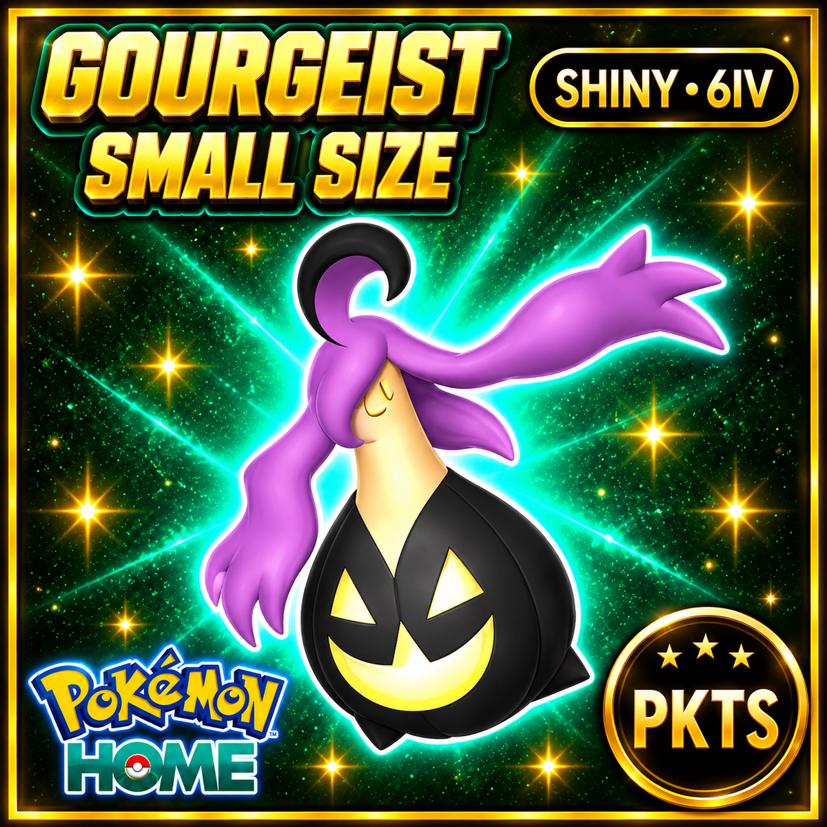 Shiny Gourgeist Small Size Pokémon HOME 6IV Competitive Battle Ready - Image 1