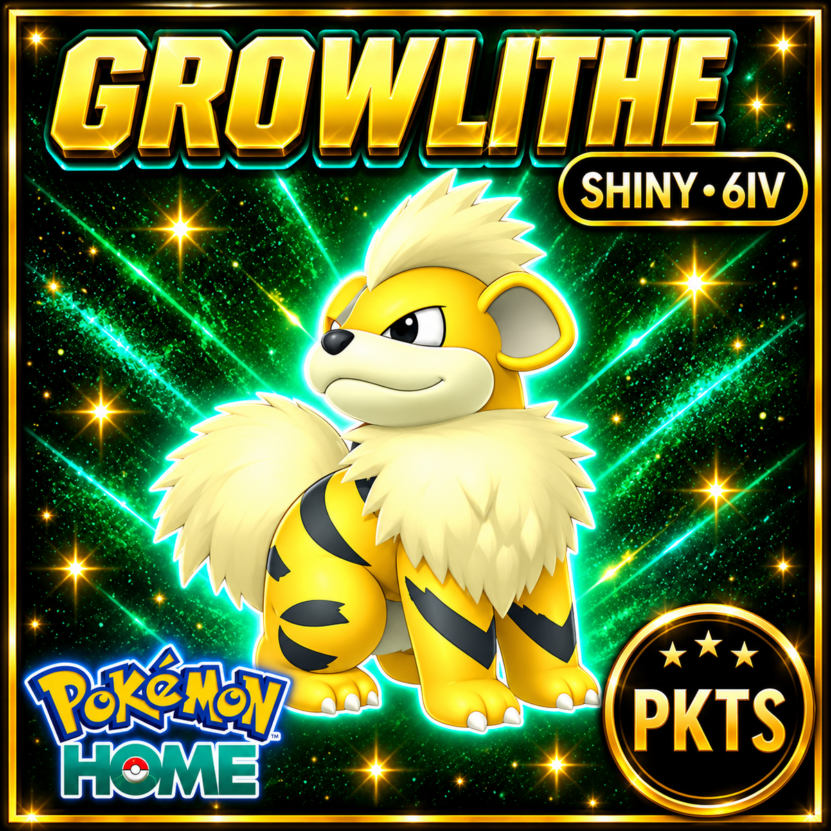 Shiny Growlithe Pokémon HOME 6IV Competitive Battle Ready - Image 1