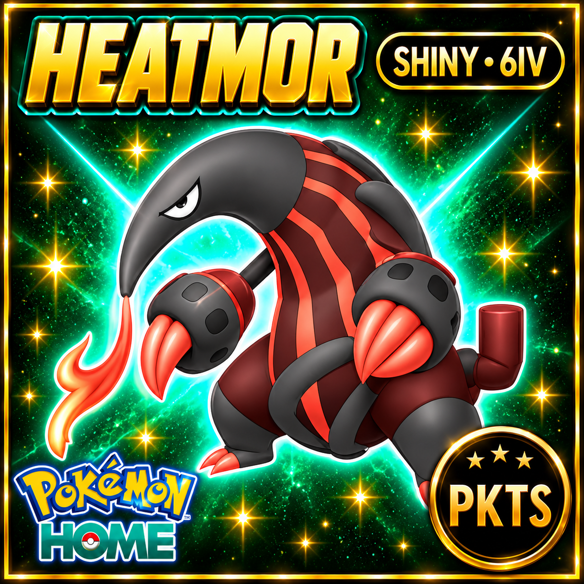 Shiny Heatmor Pokémon HOME 6IV Competitive Battle Ready - Image 1