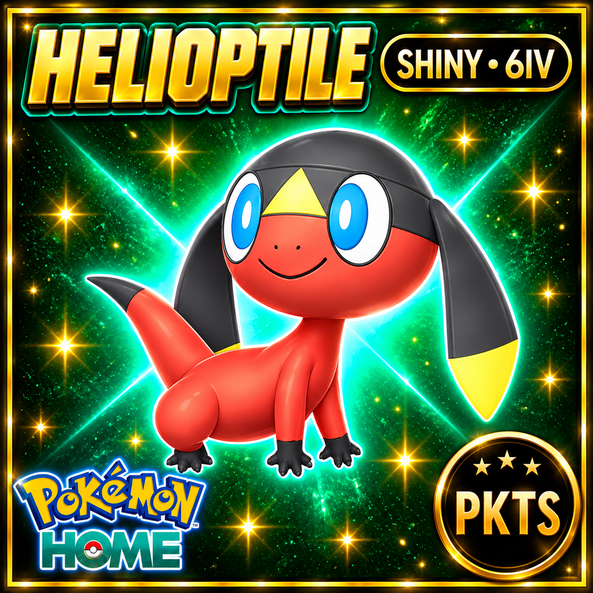 Shiny Helioptile Pokémon HOME 6IV Competitive Battle Ready - Image 1