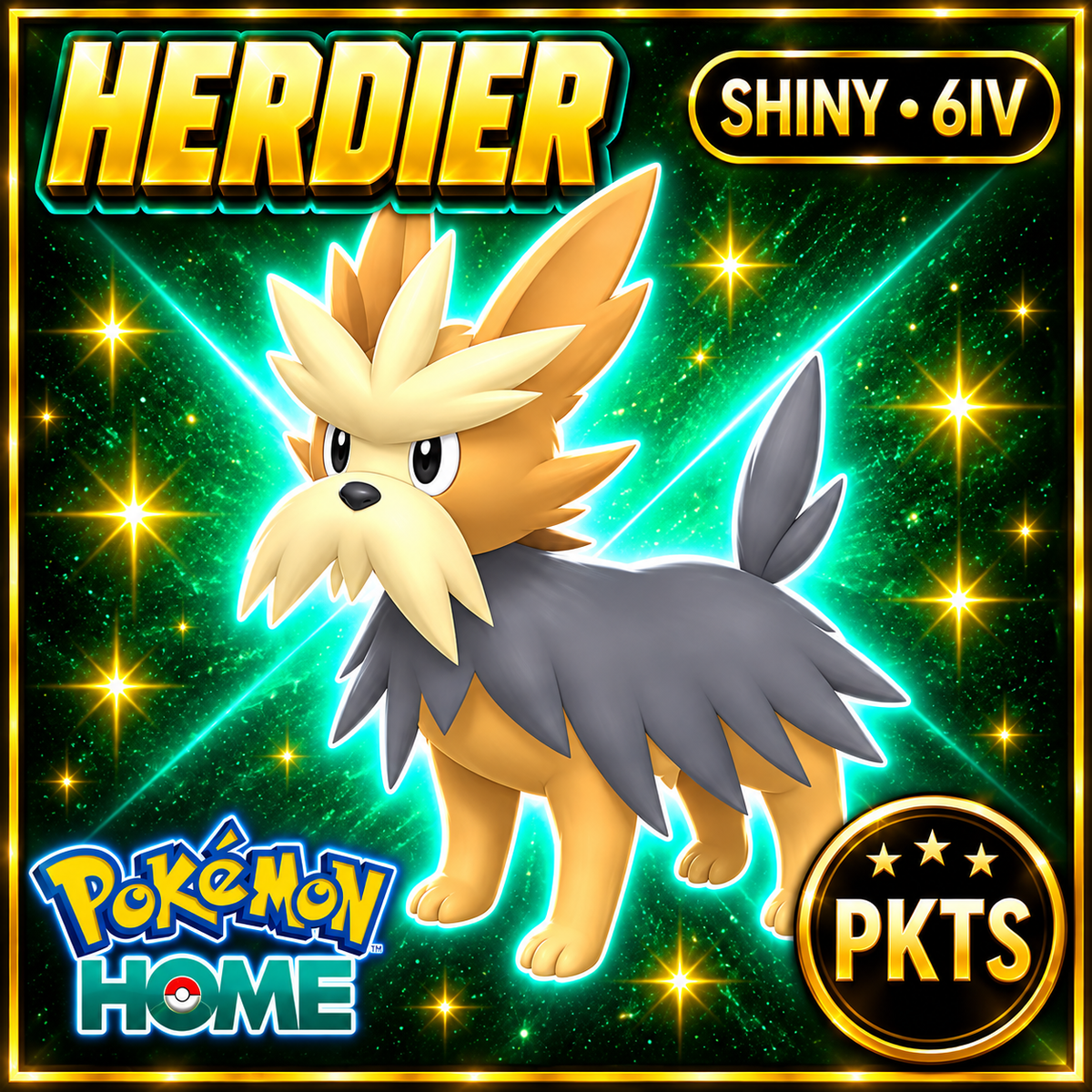 Shiny Herdier Pokémon HOME 6IV Competitive Battle Ready - Image 1