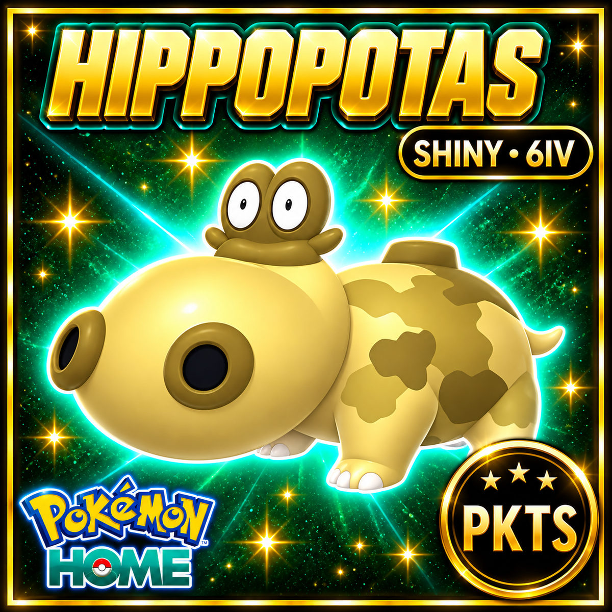 Shiny Hippopotas Pokémon HOME 6IV Competitive Battle Ready - Image 1