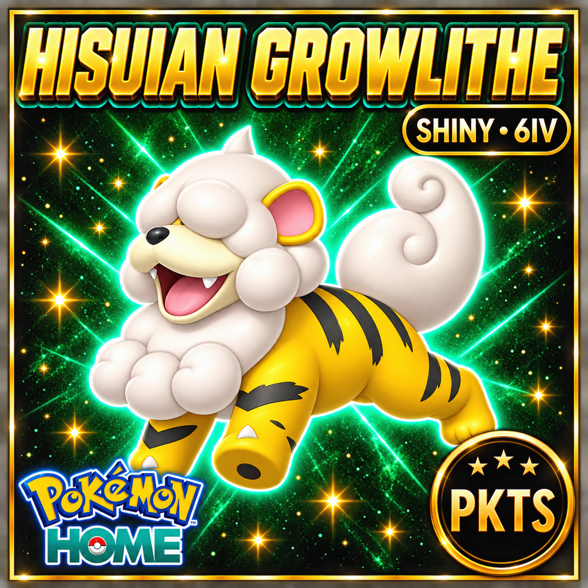 Shiny Hisuian Growlithe Pokémon HOME 6IV Competitive Battle Ready - Image 1