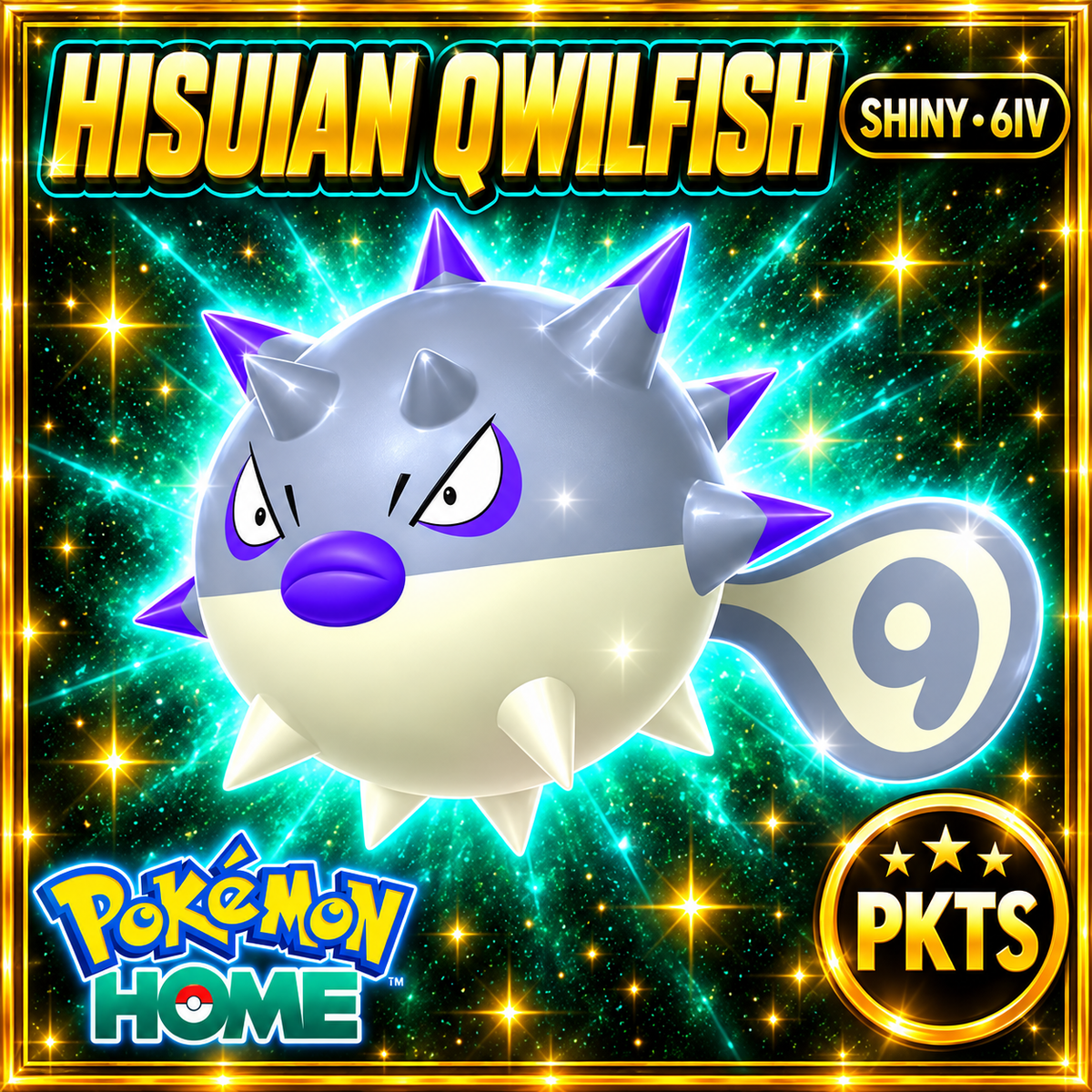 Shiny Hisuian Qwilfish Pokémon HOME 6IV Competitive Battle Ready - Image 1