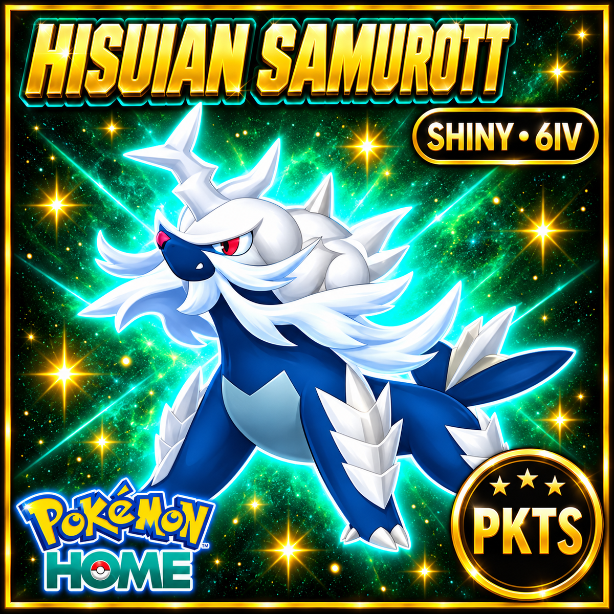 Shiny Hisuian Samurott Pokémon HOME 6IV Competitive Battle Ready - Image 1