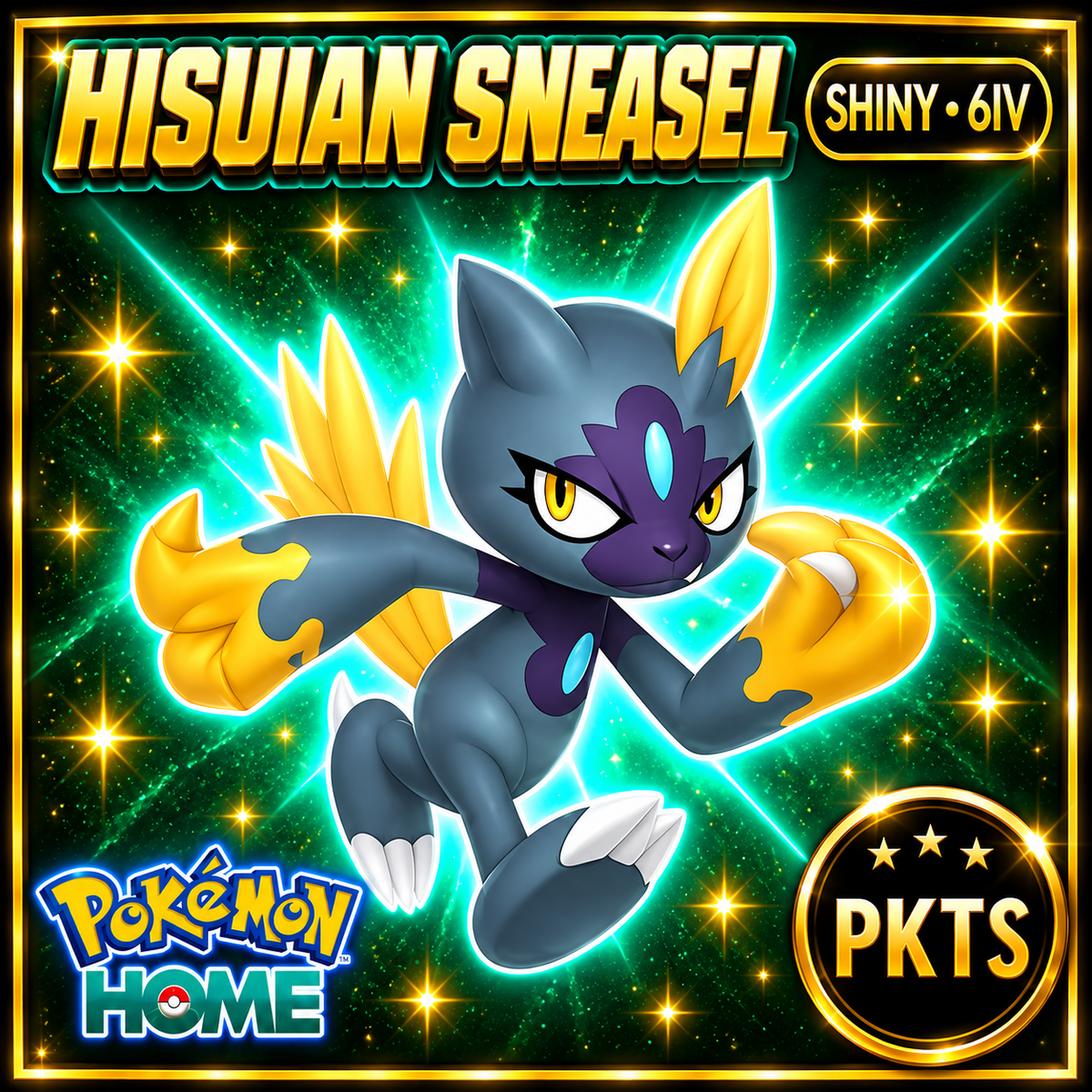 Shiny Hisuian Sneasel Pokémon HOME 6IV Competitive Battle Ready - Image 1
