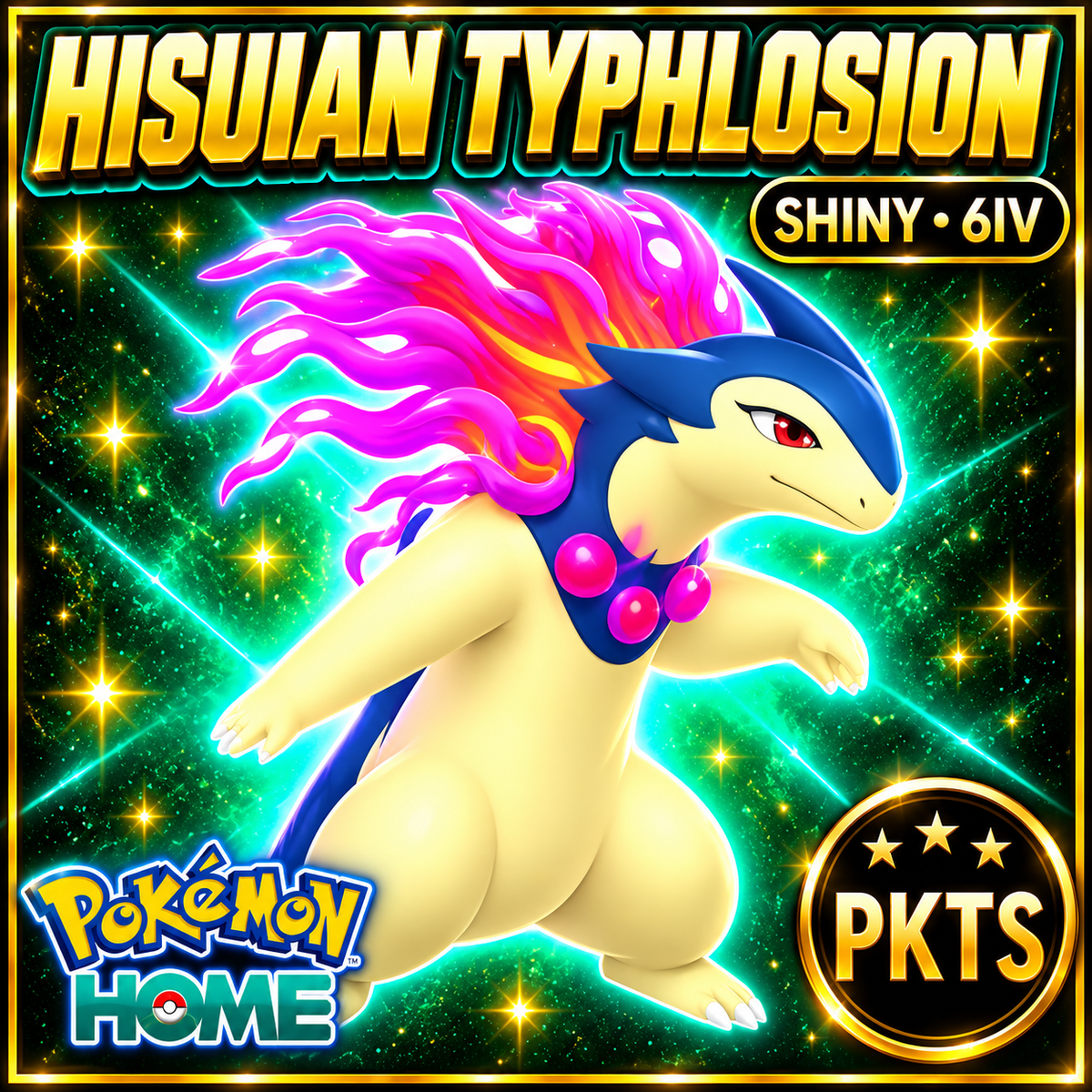 Shiny Hisuian Typhlosion Pokémon HOME 6IV Competitive Battle Ready - Image 1