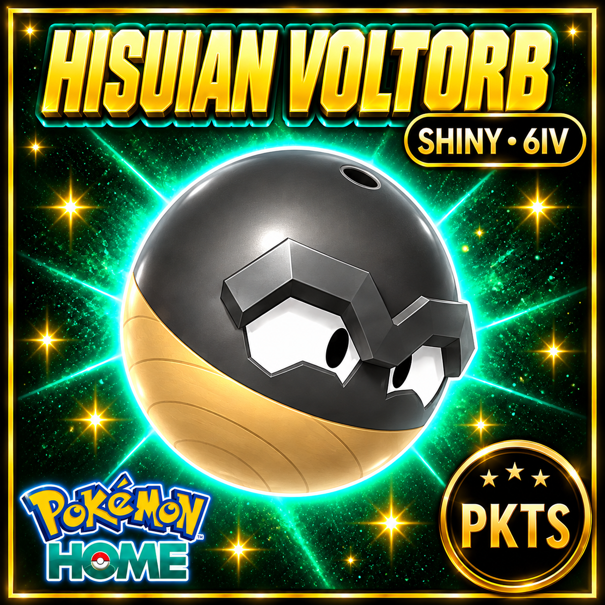 Shiny Hisuian Voltorb Pokémon HOME 6IV Competitive Battle Ready - Image 1