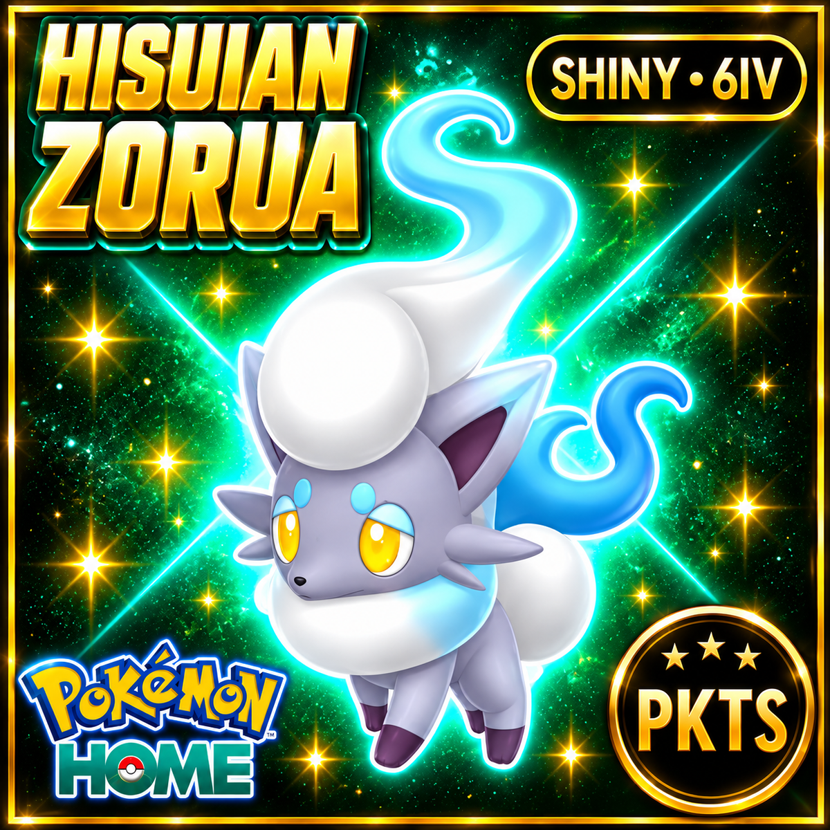 Shiny Hisuian Zorua Pokémon HOME 6IV Competitive Battle Ready - Image 1