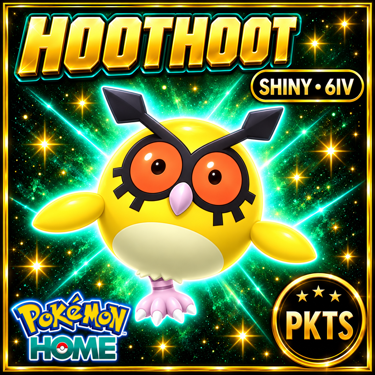 Shiny Hoothoot Pokémon HOME 6IV Competitive Battle Ready - Image 1