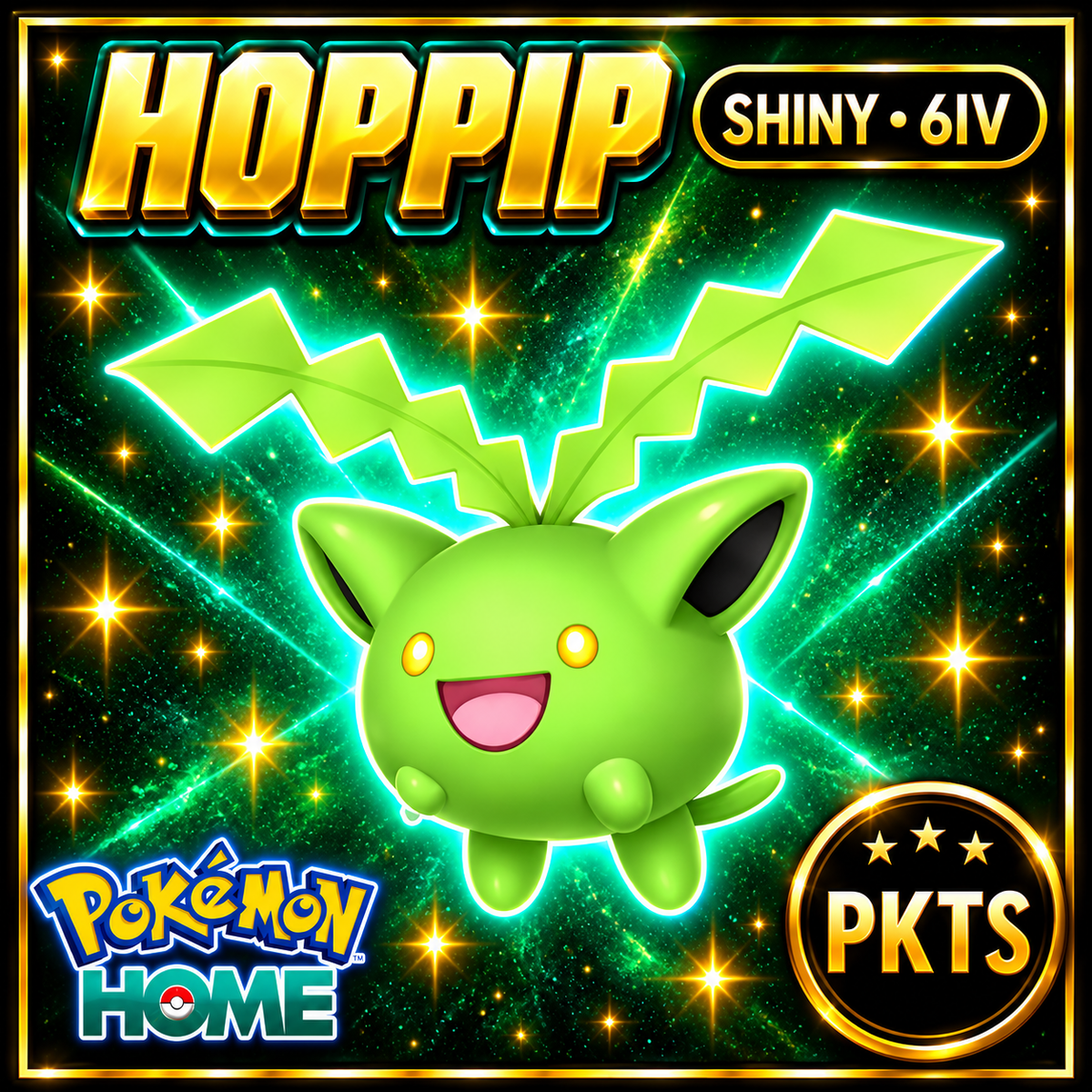 Shiny Hoppip Pokémon HOME 6IV Competitive Battle Ready - Image 1