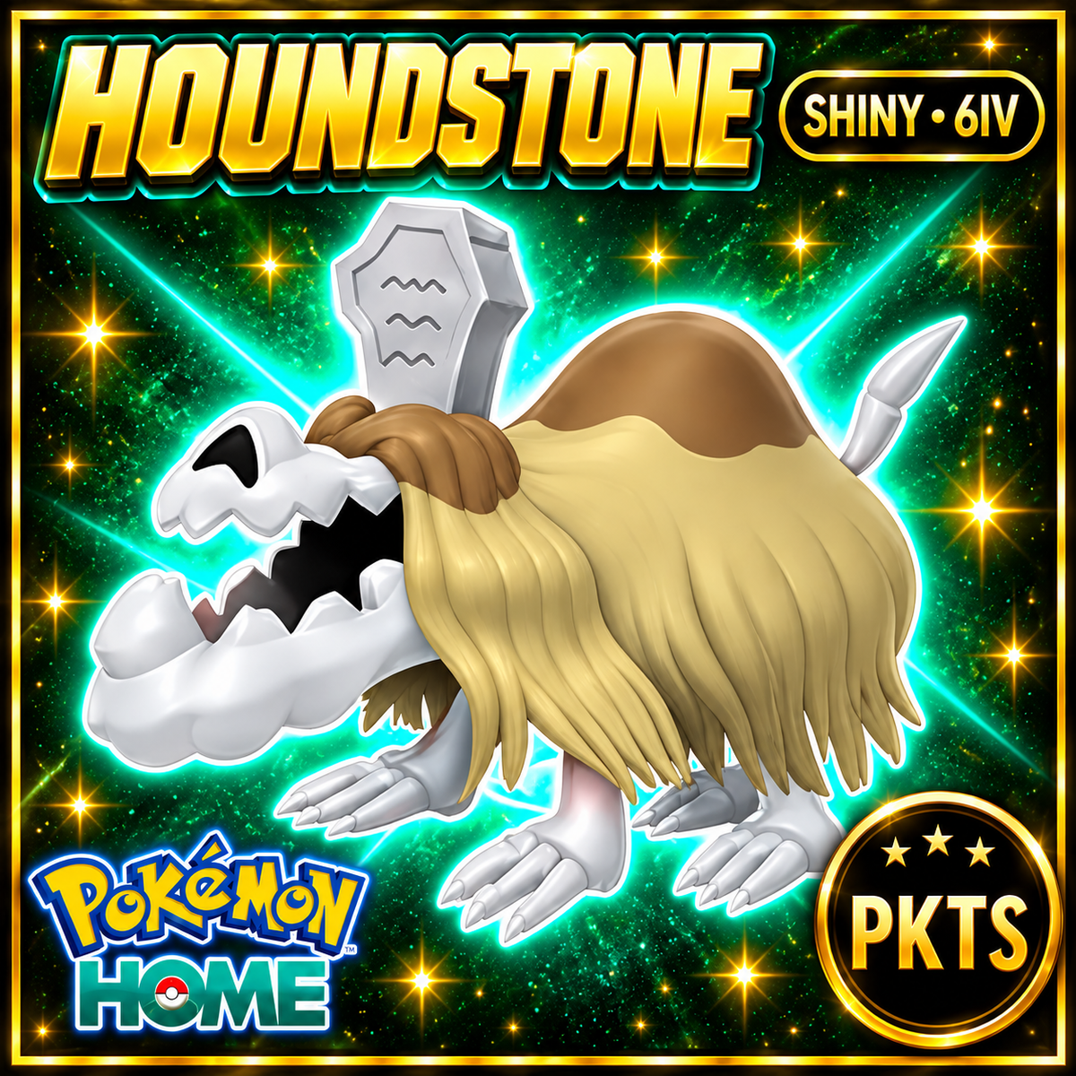 Shiny Houndstone Pokémon HOME 6IV Competitive Battle Ready - Image 1