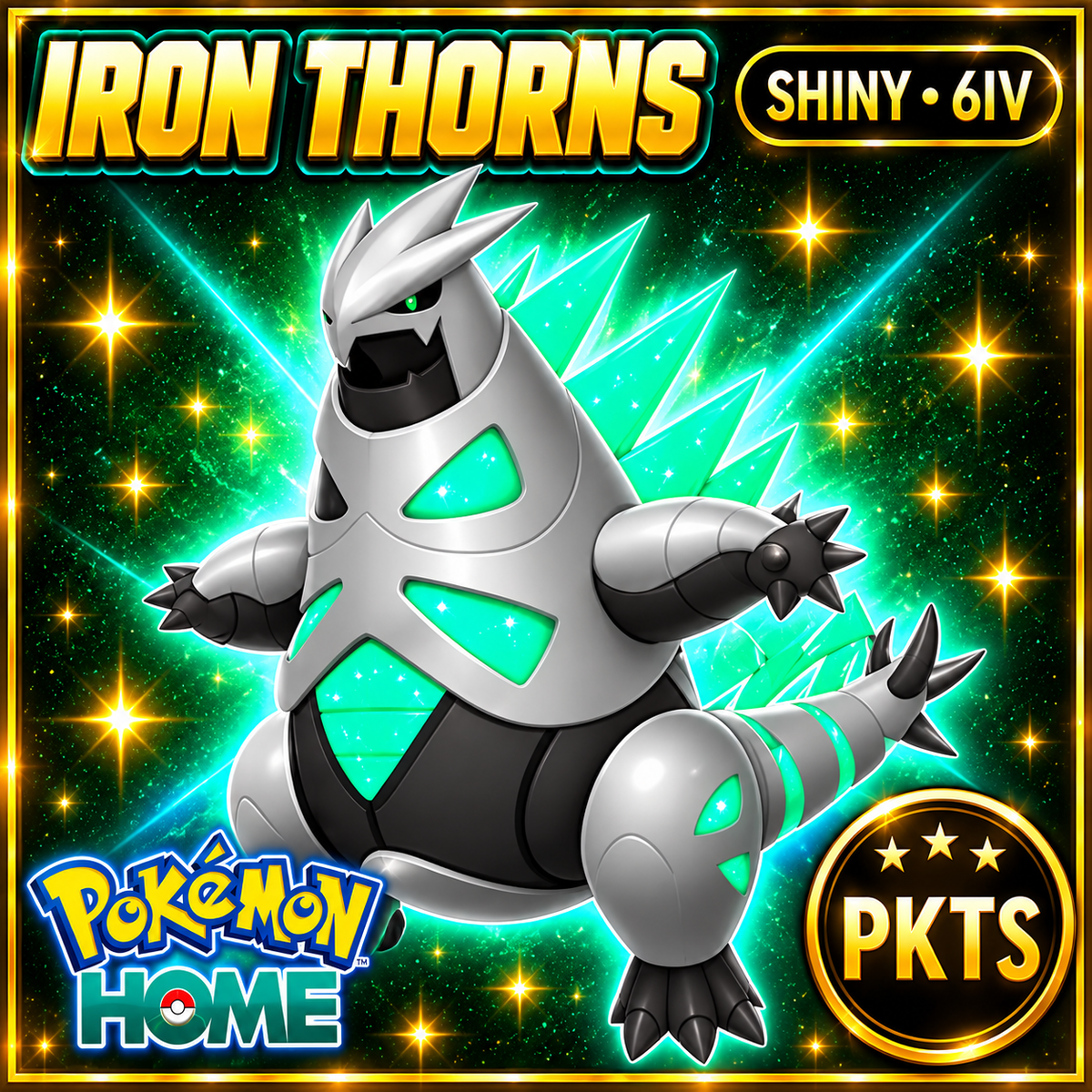 Shiny Iron Thorns Pokémon HOME 6IV Competitive Battle Ready - Image 1