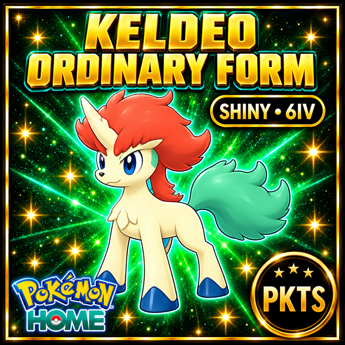 Shiny Keldeo Ordinary 6IV Pokémon Scarlet Violet Link Trade | PKTS