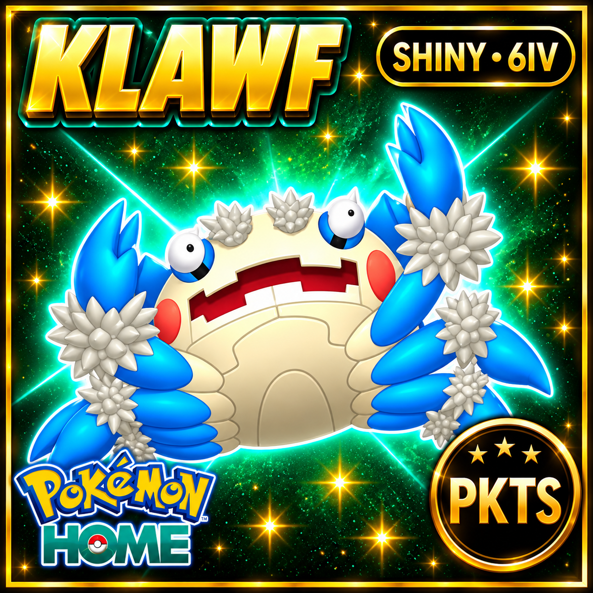 Shiny Klawf Pokémon HOME 6IV Competitive Battle Ready - Image 1