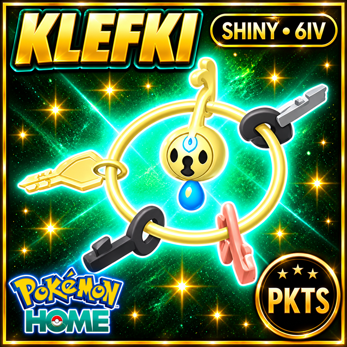 Shiny Klefki Pokémon HOME 6IV Competitive Battle Ready - Image 1