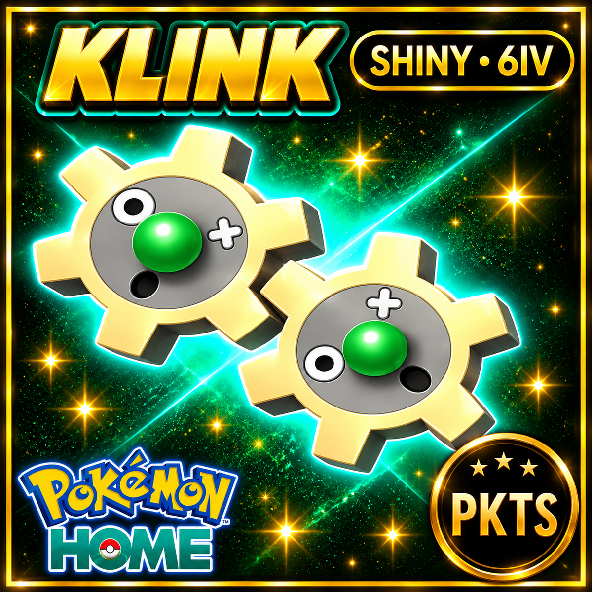 Shiny Klink Pokémon HOME 6IV Competitive Battle Ready - Image 1