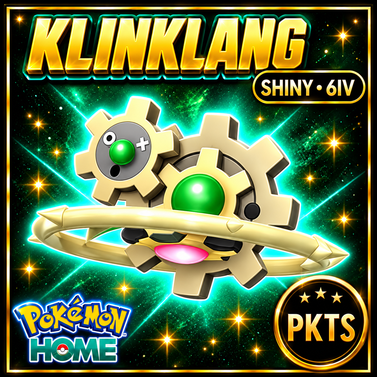 Shiny Klinklang Pokémon HOME 6IV Competitive Battle Ready - Image 1