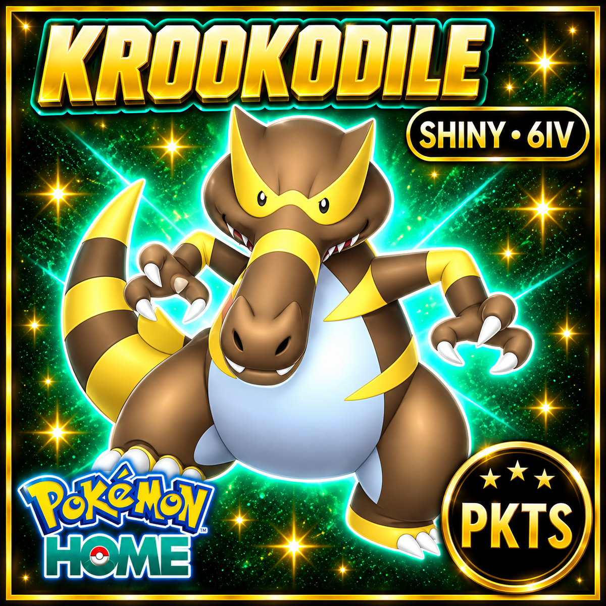 Shiny Krookodile Pokémon HOME 6IV Competitive Battle Ready - Image 1