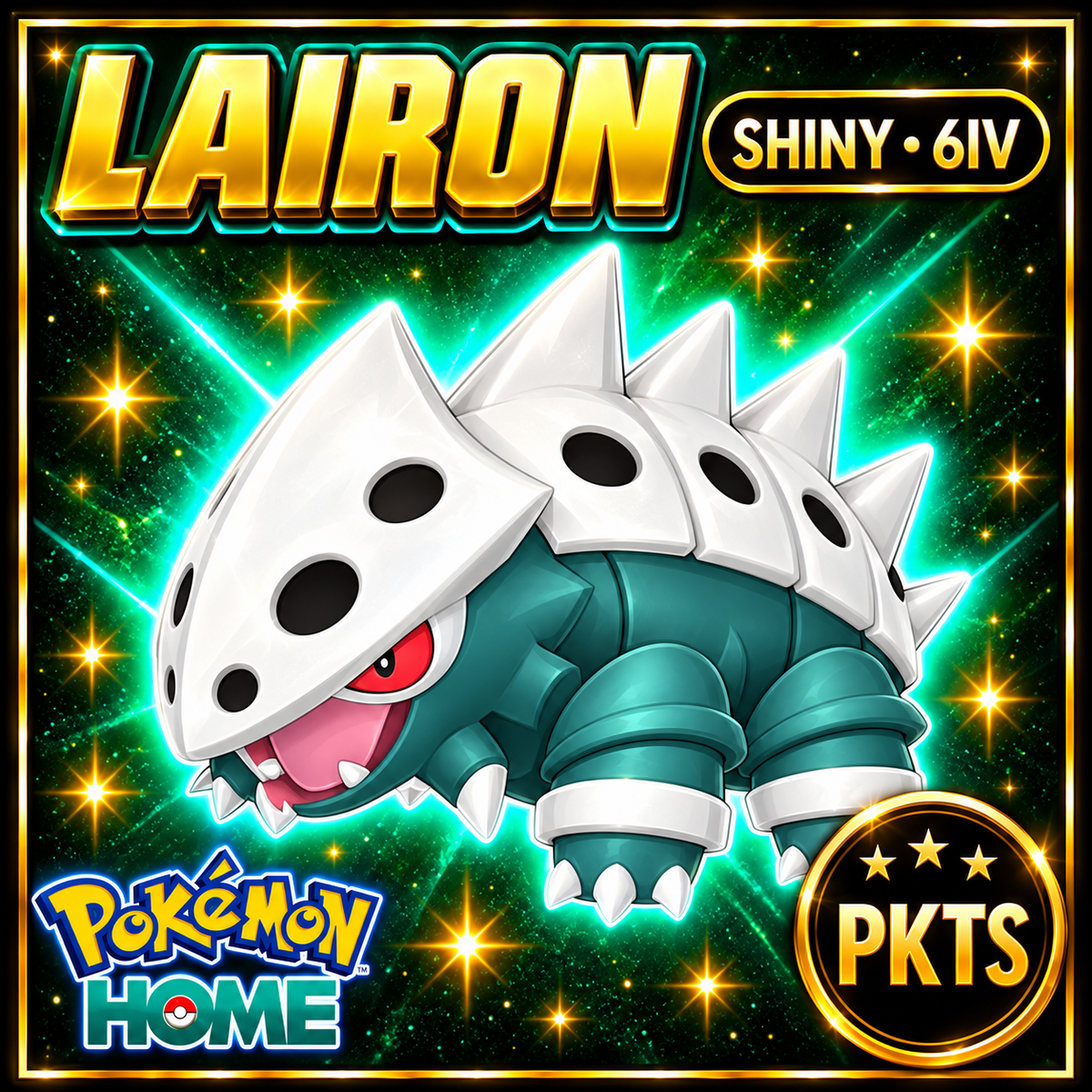 Shiny Lairon Pokémon HOME 6IV Competitive Battle Ready - Image 1