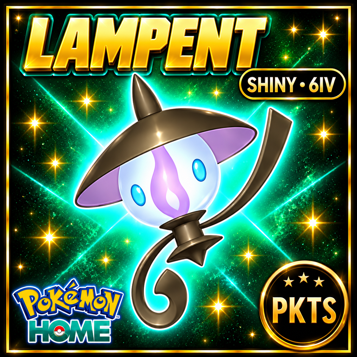 Shiny Lampent Pokémon HOME 6IV Competitive Battle Ready - Image 1