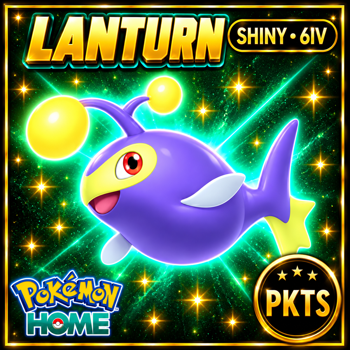Shiny Lanturn Pokémon HOME 6IV Competitive Battle Ready - Image 1