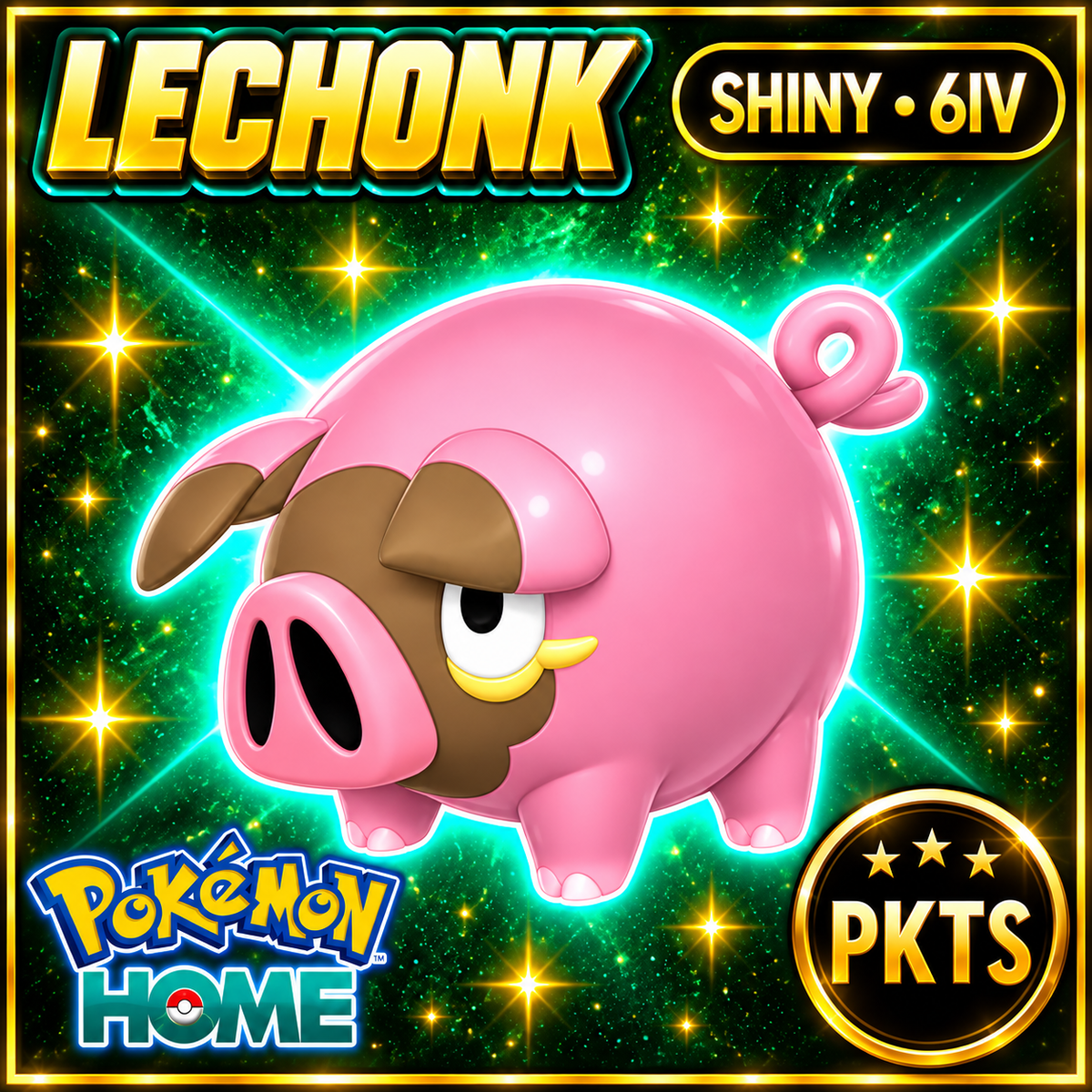 Shiny Lechonk Pokémon HOME 6IV Competitive Battle Ready - Image 1