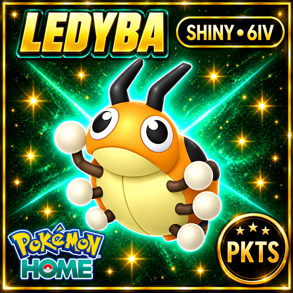 Shiny Ledyba Pokémon HOME 6IV Competitive Battle Ready - Image 1