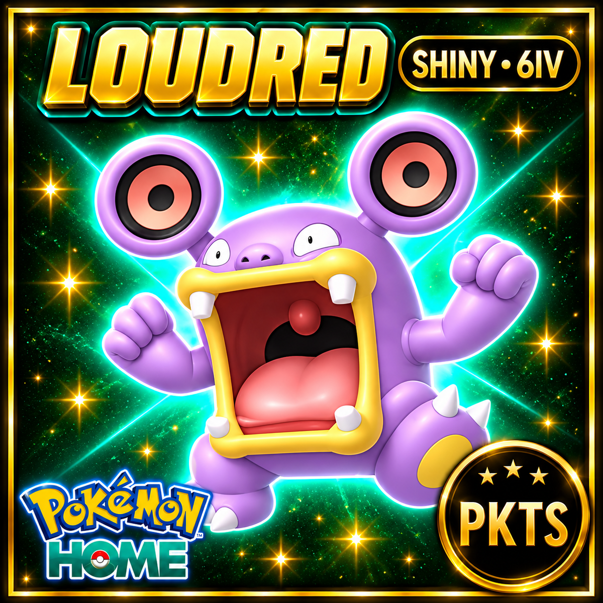 Shiny Loudred Pokémon HOME 6IV Competitive Battle Ready - Image 1