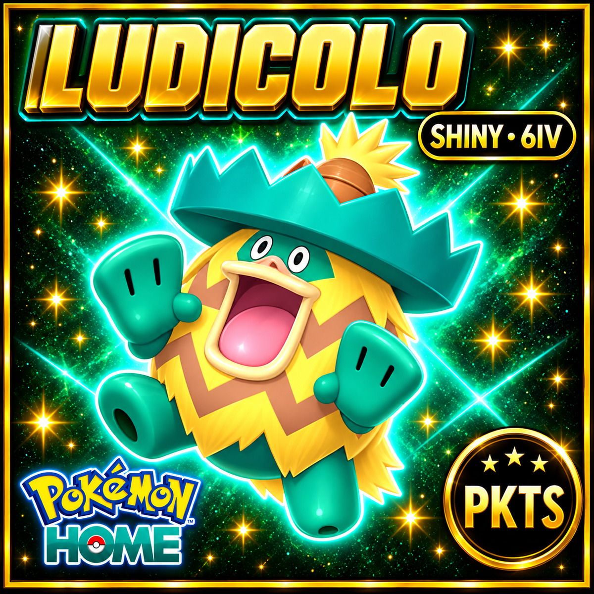 Shiny Ludicolo Pokémon HOME 6IV Competitive Battle Ready - Image 1